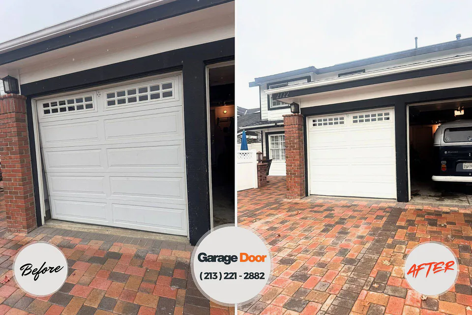 Before and after: garage door repair Mercerville, NJ